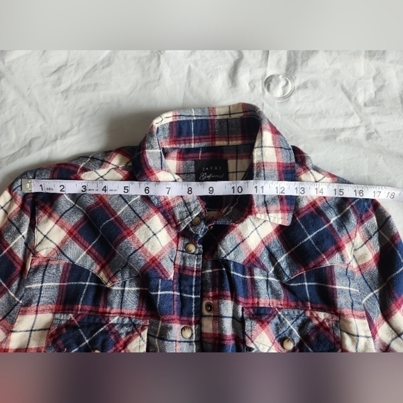 Jach Girlfriend New York,Button Front  Plaid Flannel, Long Sleeve Shirt Jacket.M - Picture 10 of 11